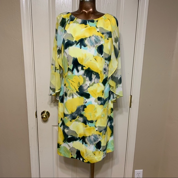 Donna RICCO 🌹women’s floral ruffle cape sleeve - Picture 7 of 9